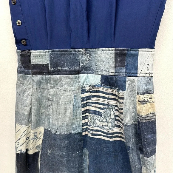 Altuzarra Dress Sleeveless Midi Patchwork Denim Print Blue IT Size 38 US XS 2 - Picture 9 of 15